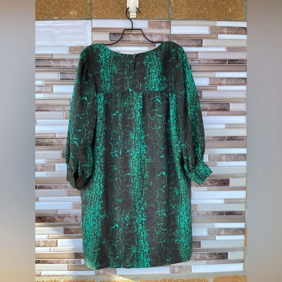 Manoush emerald snake skin print silk dress size 40/8 - Picture 9 of 12